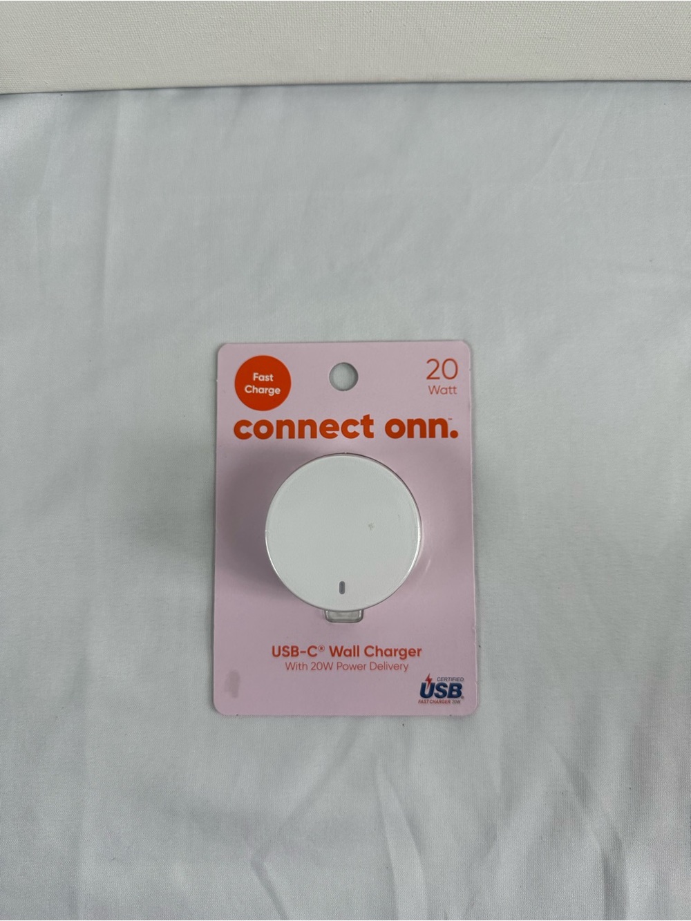 connect onn. 20W USB-C Wall Charger - White